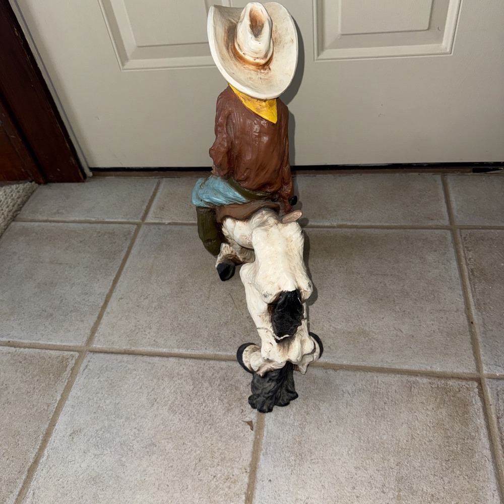 Vintage 1977 Universal Statuary #523 Western Cowboy Sheriff Horse Sculpture Nice - Picture 5 of 9